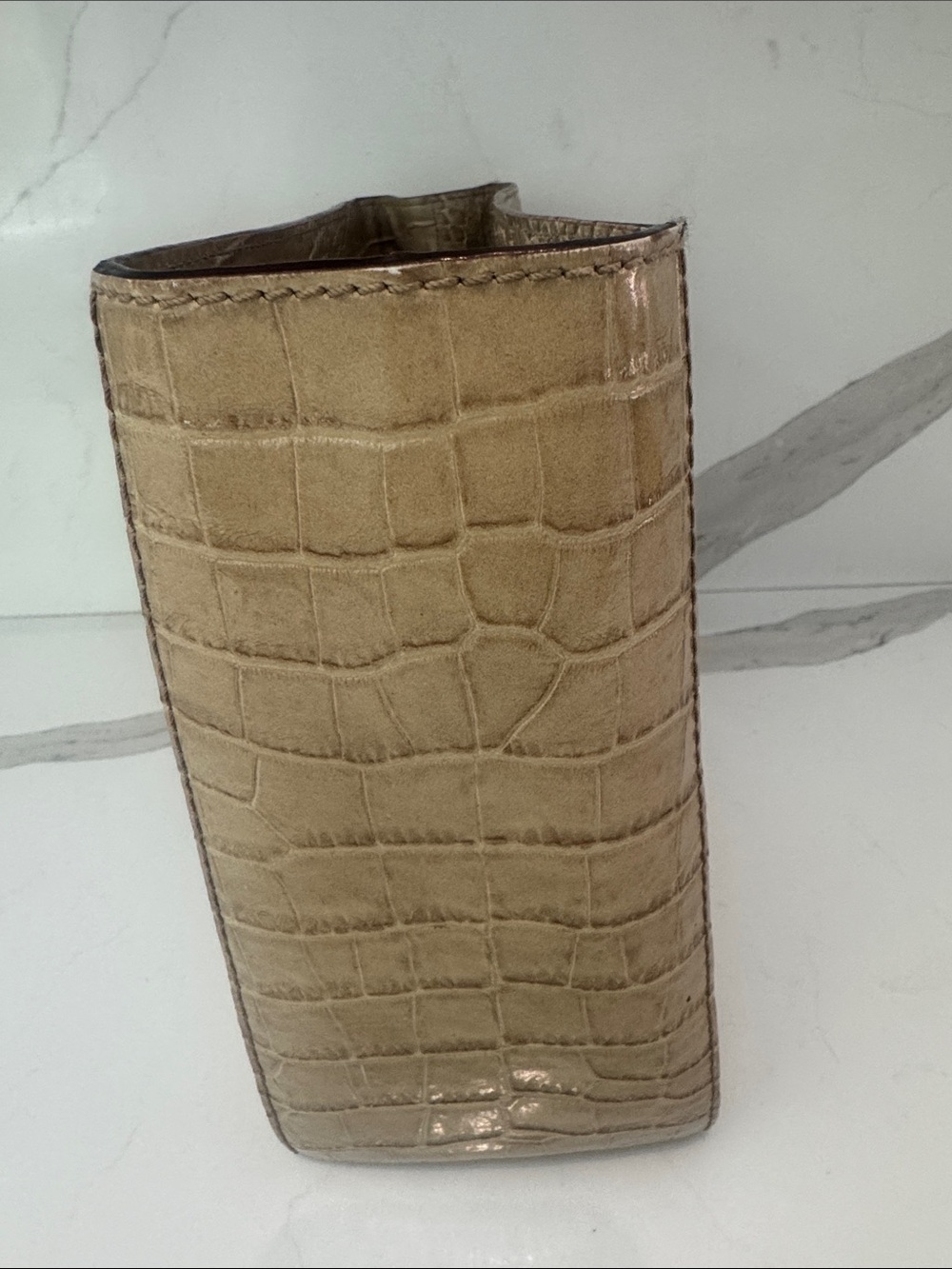 kate spade Beige Croc-Embossed Leather Satchel - Picture 5 of 15